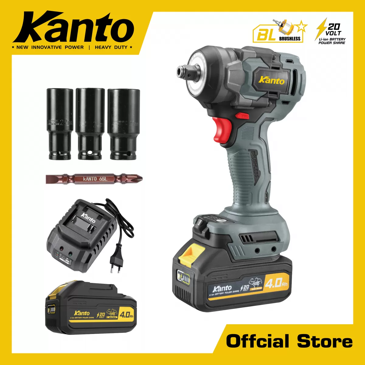 บล็อกกระแทกแบตเตอรี่ไร้สาย500nm.,20V.