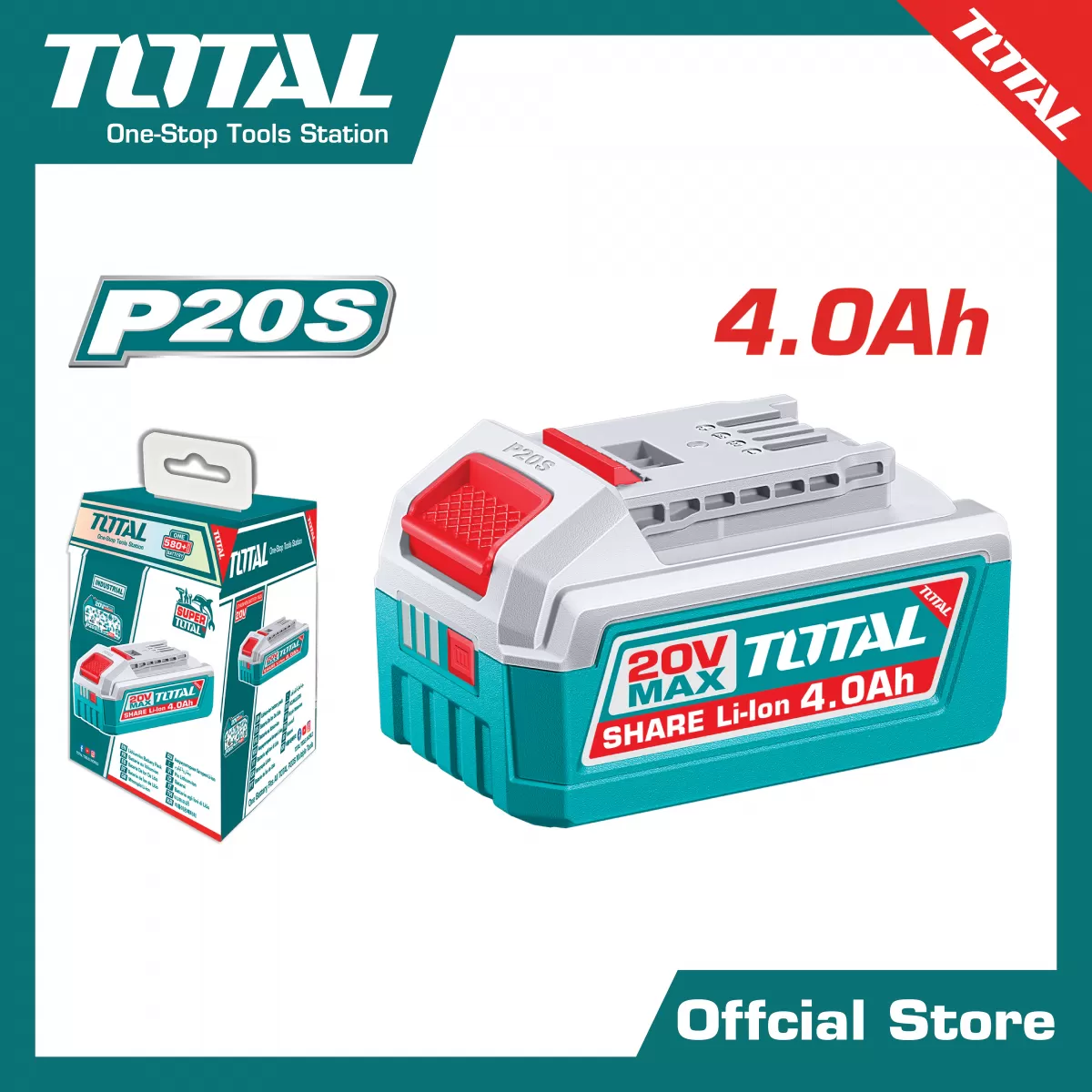แบตเตอรี่ลิเธี่ยม-ไอออน 20V.(4.0Ah)