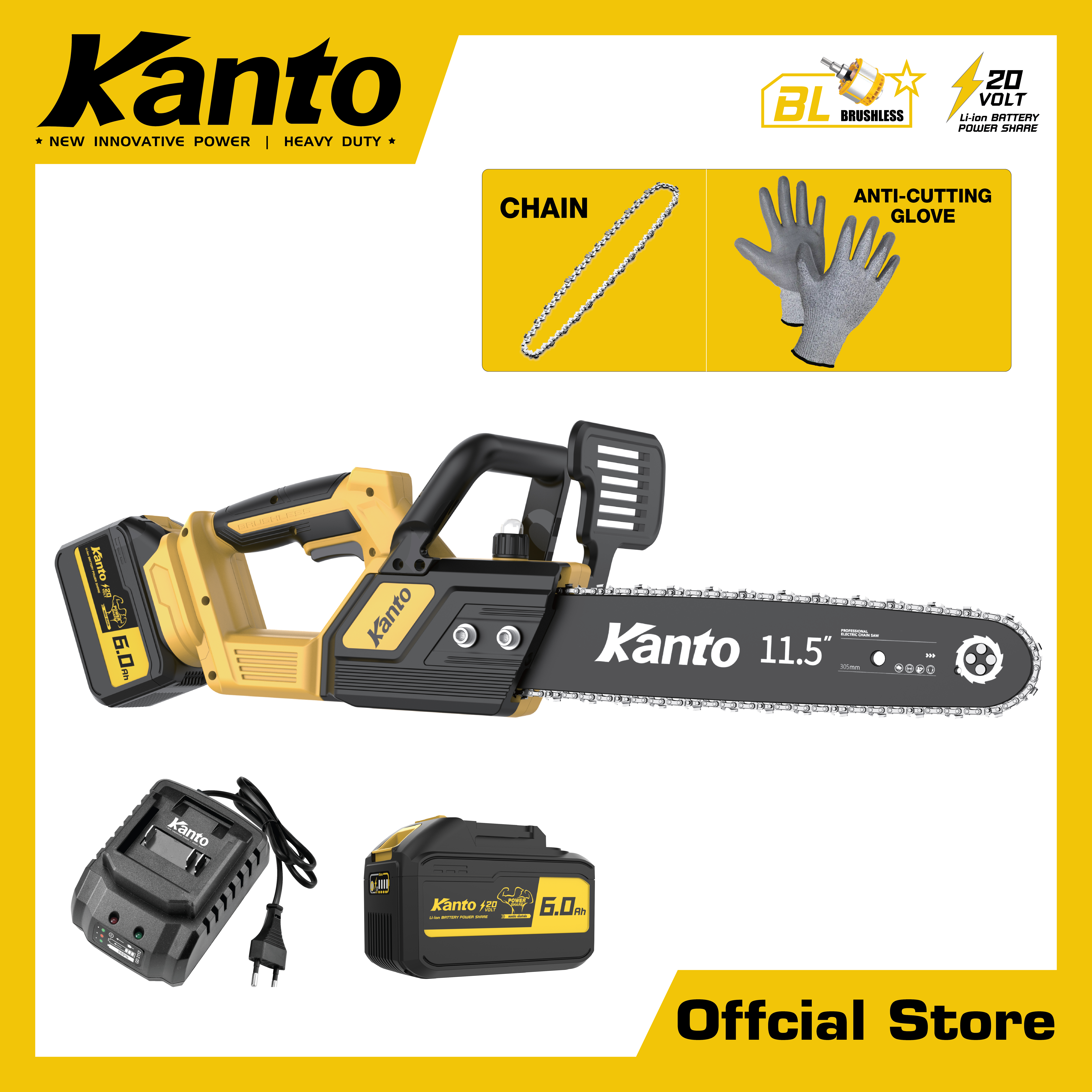 เลื่อยโซ่แบตเตอรี่ไร้สาย20V.