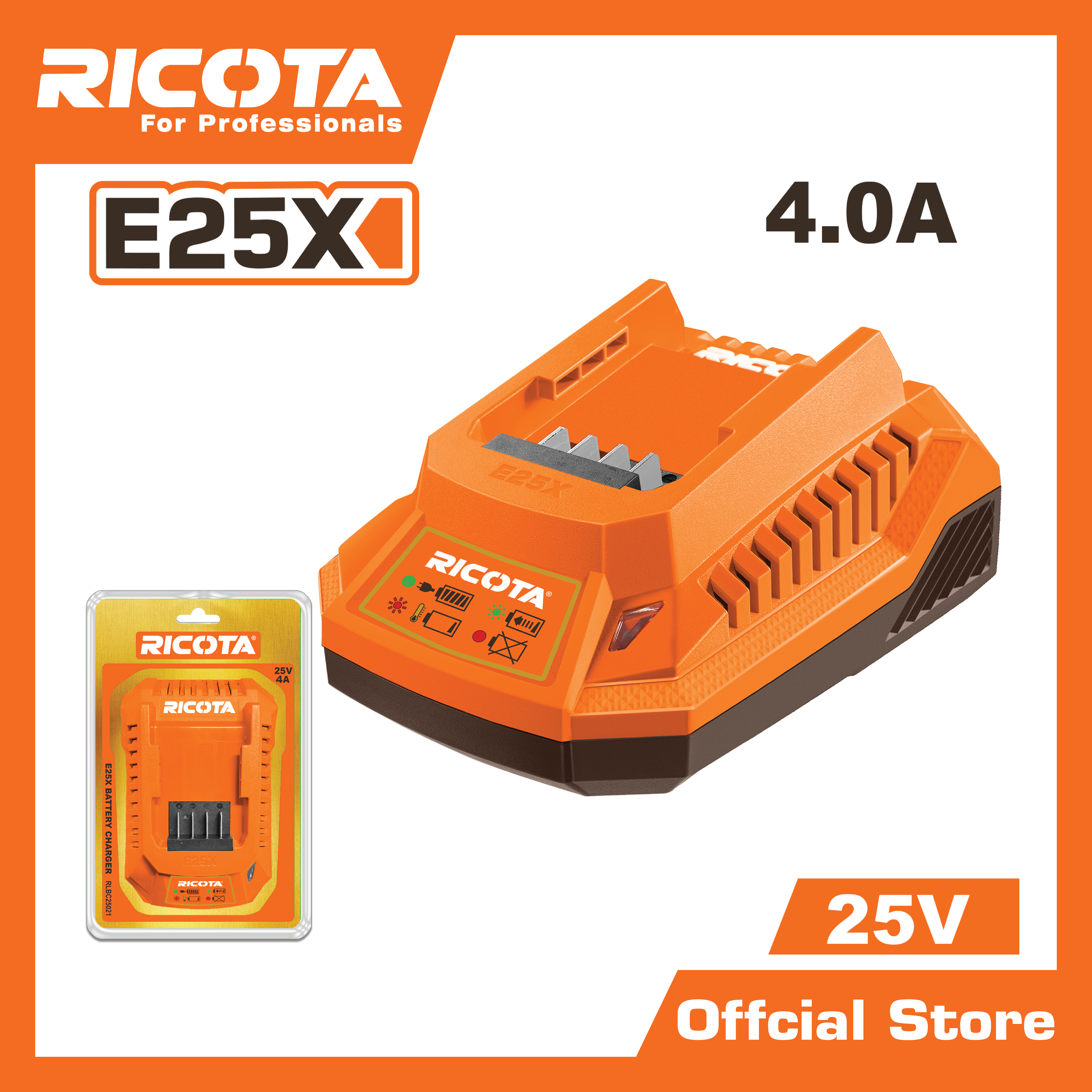 แท่นชาร์จแบตเตอรี่ 25V. (4.0 Ah)