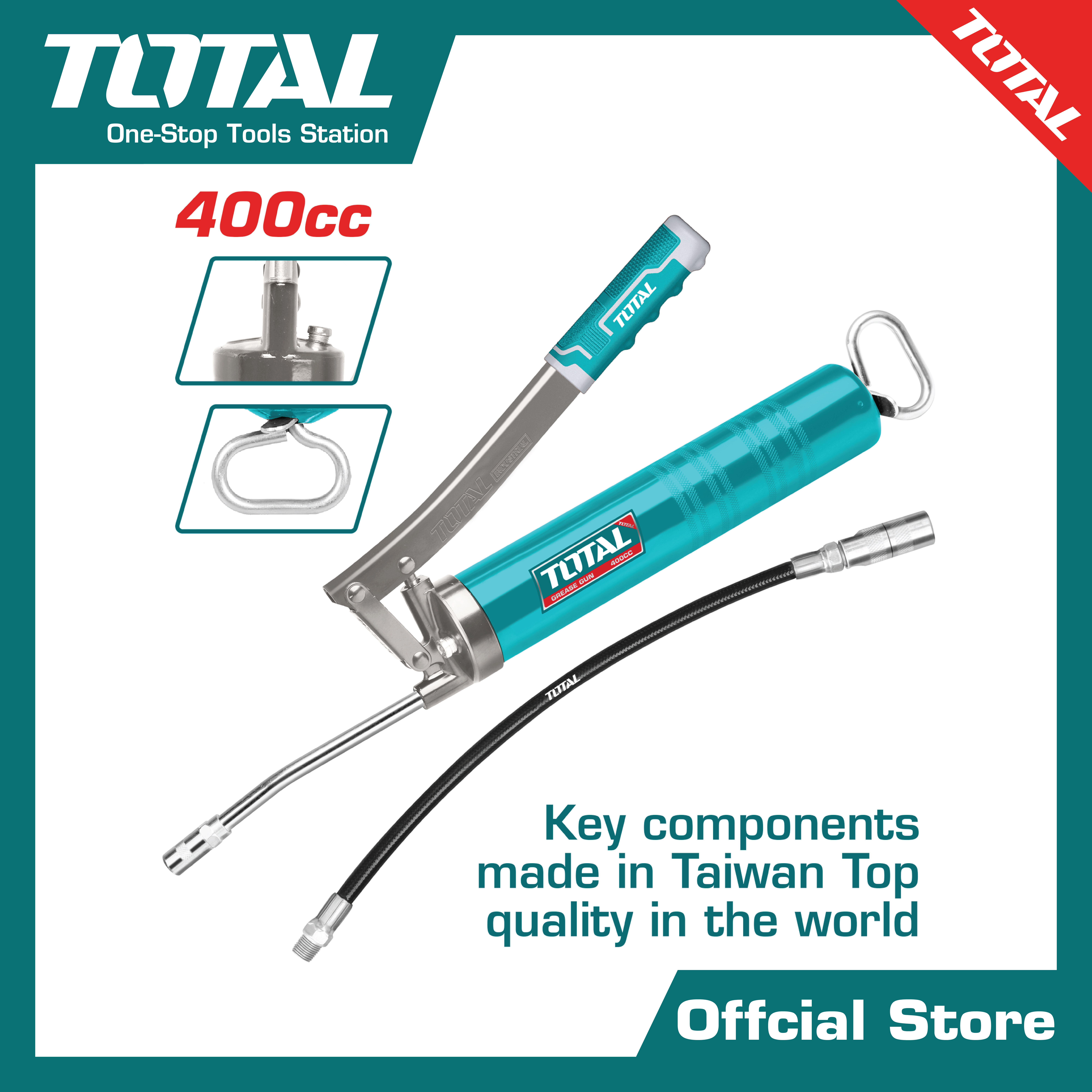 กระบอกอัดจารบี+สายอ่อน 400cc.