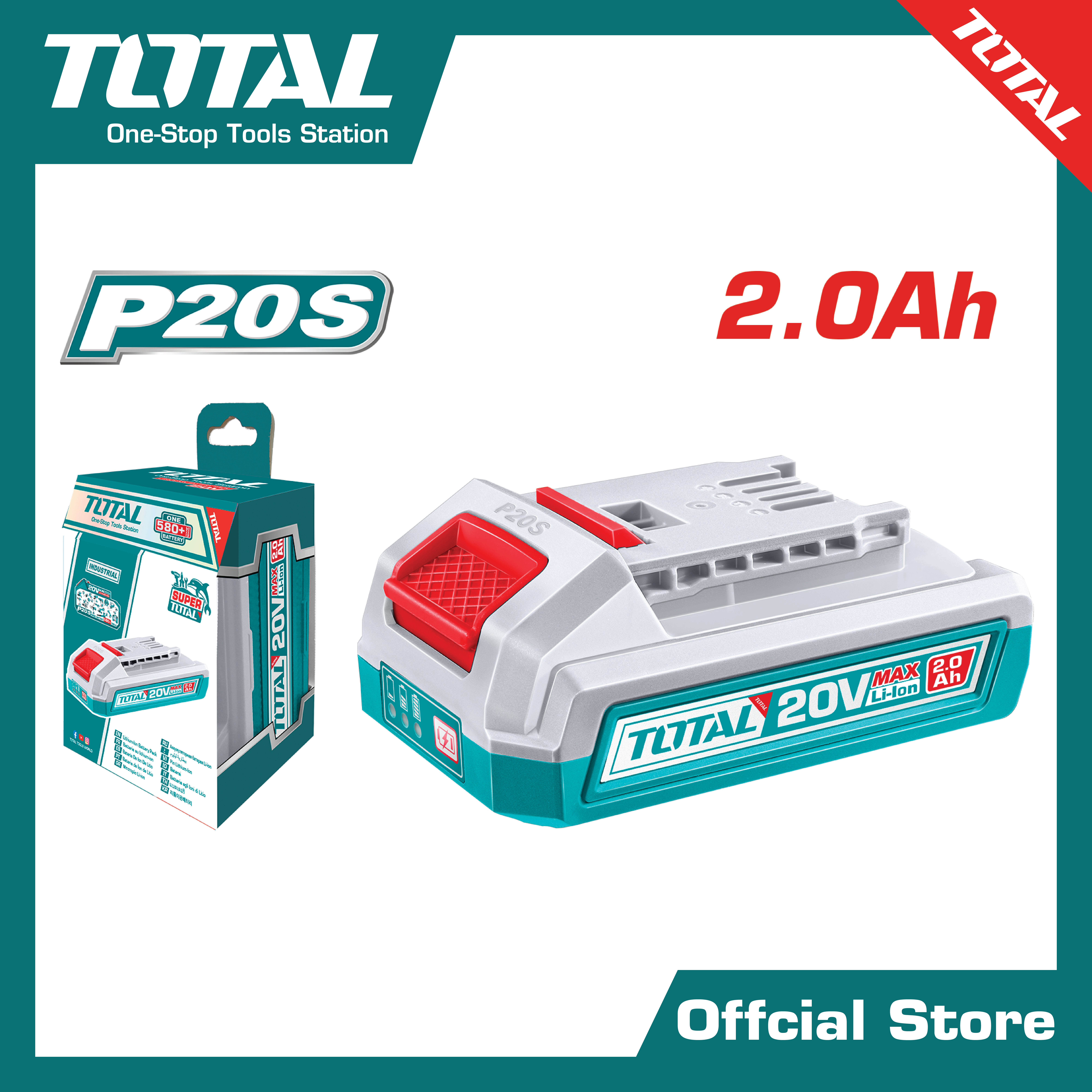 แบตเตอรี่ลิเธี่ยม-ไอออน 20V.(2.0Ah)